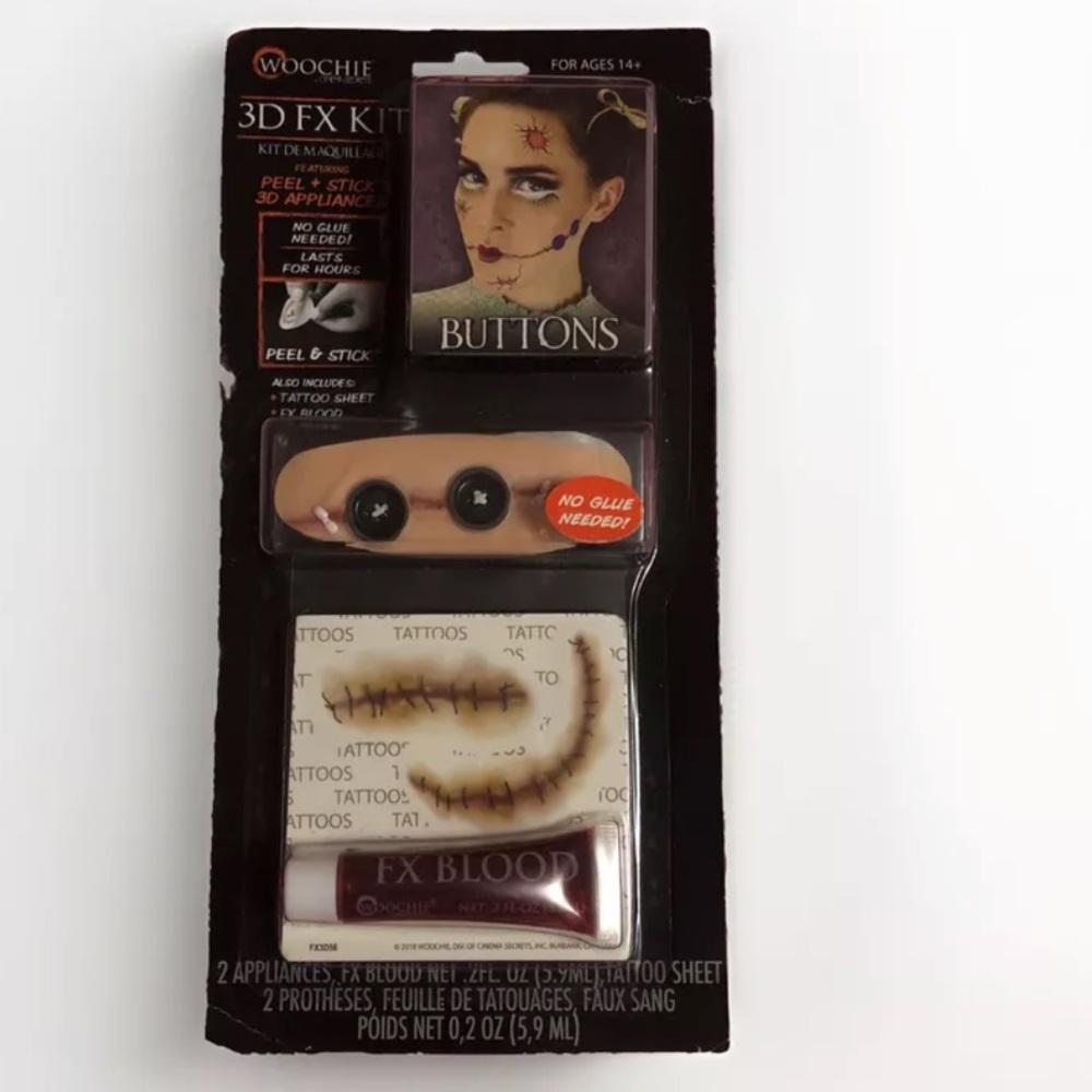 Woochie 3D FX Kit Blood and Buttons Costume Special Effects Makeup Cosplay New